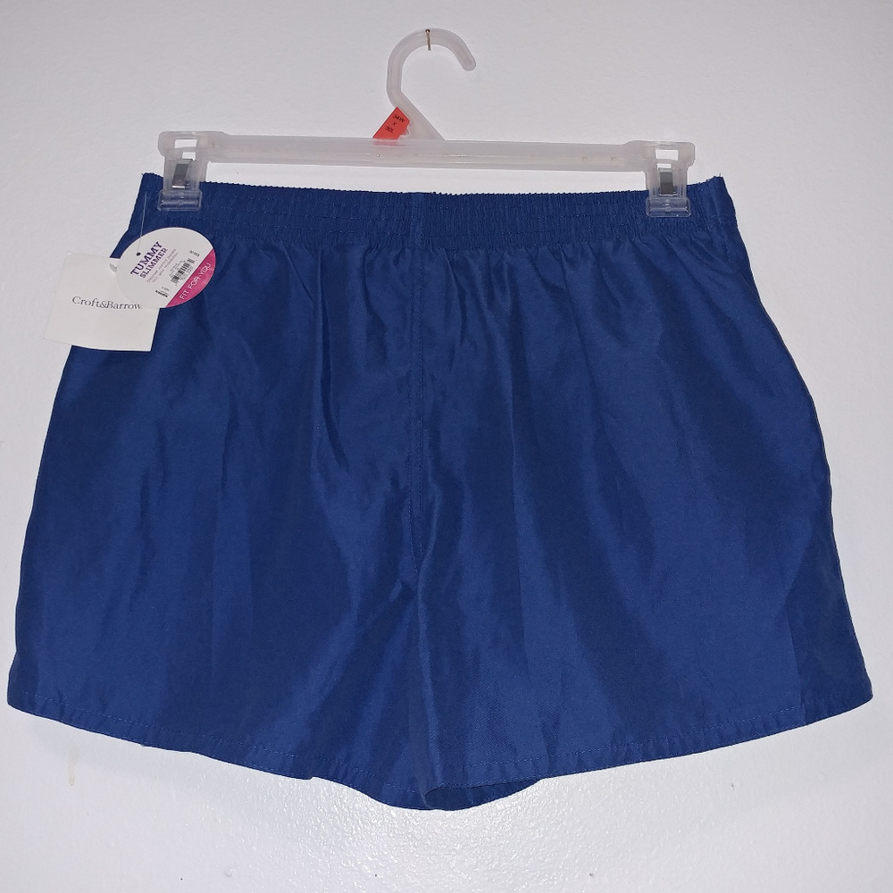 Croft & Barrow  Blue Tummy Slimmer Board Shorts  Size 8 NWT